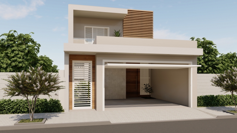 Plantas de casas com muro e portão