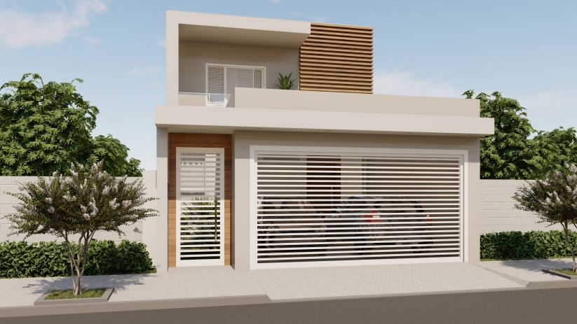 Plantas de casas com fachada clean
