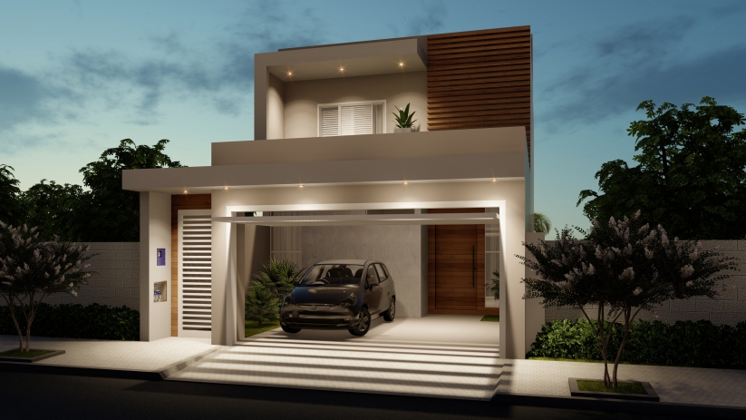 Plantas de casas com revestimento em madeira